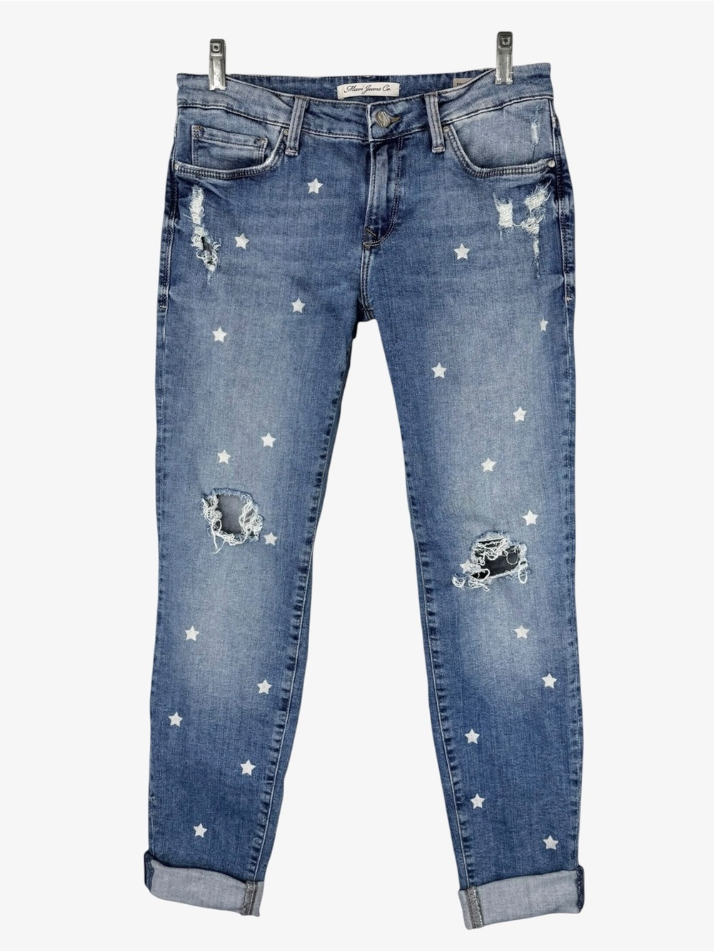 Mavi Erica Mid-Rise Star Print Skinny Jeans 29 Full Length Patriotic America
